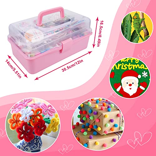 YUTUY Manualidades Niños 4 5 6 7 8 Años, 3000+ Pcs Creativo Kit Manualidades, Juego de Manualidades con Pompón,Papel de Colores,Pegatinas, Cuentas, Pluma, Juguetes Educativos Regalo para Niño Niña