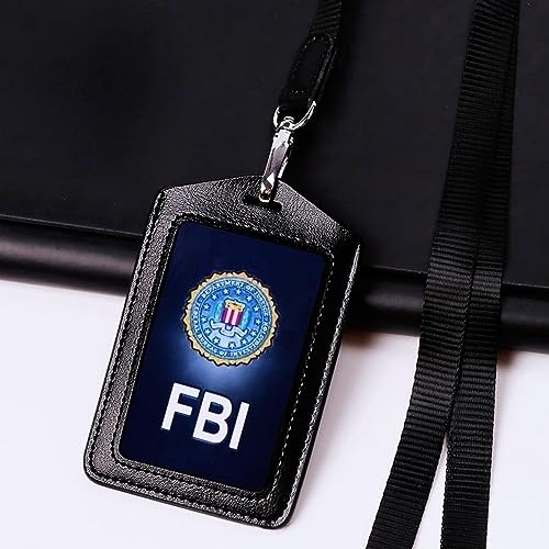 YXBOMG Portatarjetas de identificación del FBI de cuero con cordón, accesorios de policía para juegos de rol, suministros especiales para fiestas de Halloween