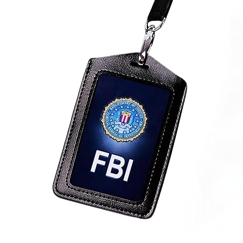 YXBOMG Portatarjetas de identificación del FBI de cuero con cordón, accesorios de policía para juegos de rol, suministros especiales para fiestas de Halloween