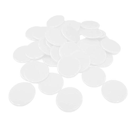 zalati Fichas de póquer 100 Piezas en Blanco 19 mm / 0,75 Pulgadas para Texas Hold Em Poker, Juegos de Cartas, Noche de Casino, Aprendizaje de conteo, marcadores de Bingo Grandes - Blanco