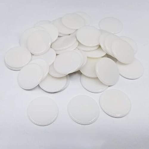 zalati Fichas de póquer 100 Piezas en Blanco 19 mm / 0,75 Pulgadas para Texas Hold Em Poker, Juegos de Cartas, Noche de Casino, Aprendizaje de conteo, marcadores de Bingo Grandes - Blanco