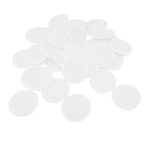 zalati Fichas de póquer 100 Piezas en Blanco 19 mm / 0,75 Pulgadas para Texas Hold Em Poker, Juegos de Cartas, Noche de Casino, Aprendizaje de conteo, marcadores de Bingo Grandes - Blanco