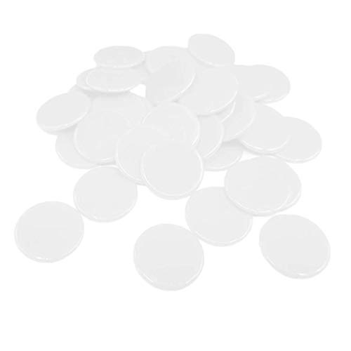 zalati Fichas de póquer 100 Piezas en Blanco 19 mm / 0,75 Pulgadas para Texas Hold Em Poker, Juegos de Cartas, Noche de Casino, Aprendizaje de conteo, marcadores de Bingo Grandes - Blanco