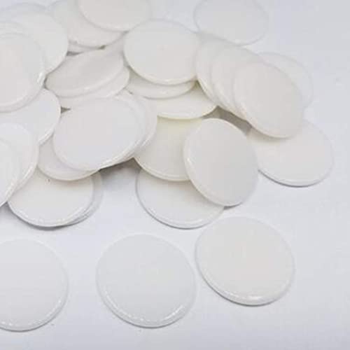 zalati Fichas de póquer 100 Piezas en Blanco 19 mm / 0,75 Pulgadas para Texas Hold Em Poker, Juegos de Cartas, Noche de Casino, Aprendizaje de conteo, marcadores de Bingo Grandes - Blanco