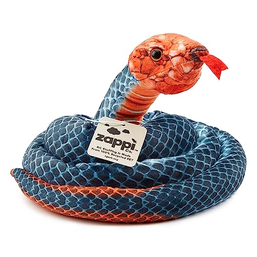 Zappi Co Peluche de Serpiente de Peluche para niños, Parte de la colección Safari Animales, niños (180 cm de Longitud) (Azul Coral)