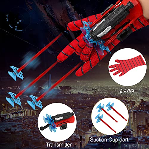 ZAZOOT Disfraces de Superhéroes para Infantiles,Disfraces de Superhéroe,Launcher Glove,Capas de Superhéroe con Máscaras,Web Shooters,Launcher Glove Juguetes