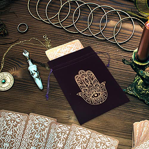 Zceplem Almacenamiento misteriosas para Cartas Tarot | Tarot Deck Bag Franela para Cartas Tarot, Joyas, cosméticos, Dados - Tarot Cards Holder Almacenamiento