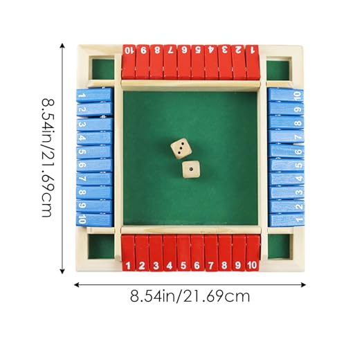 Zceplem Juego de dados de caja - Juegos de dados de madera, juegos de mesa, 2-4 jugadores, mejora las habilidades matemáticas y de toma de decisiones para aprender más, proporcionando entretenimiento