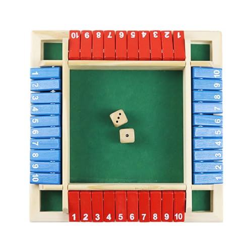 Zceplem Juego de dados de caja - Juegos de dados de madera, juegos de mesa, 2-4 jugadores, mejora las habilidades matemáticas y de toma de decisiones para aprender más, proporcionando entretenimiento