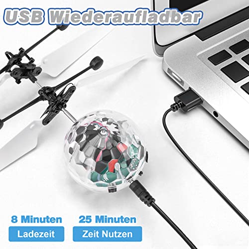 Zero-G Roadster Bolas Voladoras, RC Aviones Dron Mini Helicopteros Teledirigidos con Luces LED Juguetes Niñas Regalos Cumpleaños Navidad Pascua, Juegos Aire Libre Jardín Interior Exterior