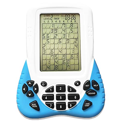 ZHISHAN Sudoku - Consola electrónica de juegos cerebrales para niños y adultos mayores con dos millones de rompecabezas de 9 x 9 de fácil a duro pantalla de protección ocular de 3.5 pulgadas (azul)