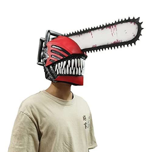 Zhongkaihua Motosierras Hombre Cosplay Denji Máscara Látex Casco Halloween Carnaval Disfraz Accesorios Máscara Anime Cosplay Chainsaw Man Denji Merch Trajes