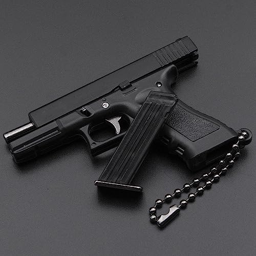 Zhongren G17 - Mini llavero táctico con forma de pistola 1:3 con piezas móviles, colección realista de modelo de pistola con colgante para hombres, fanáticos del ejército, regalo de novio