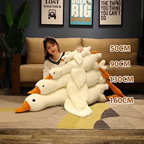 Zinsale 50-160CM Juguetes de Peluche de Ganso Enorme, muñeco de Pato Grande, Animal de Peluche Suave, Almohada para Dormir, cojín para niños y niñas (130CM)