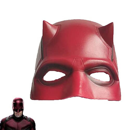 ZLCOS Dare-Devil Máscara Cosplay Accesorios de látex Halloween Accesorios Rojo