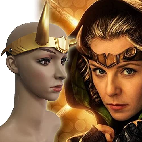 ZLCOS Sylvie Lady Loki Máscara de resina serie de televisión 2021 Casco de cuerno roto Cosplay Accesorios de mascarada Accesorios de fiesta (resina)