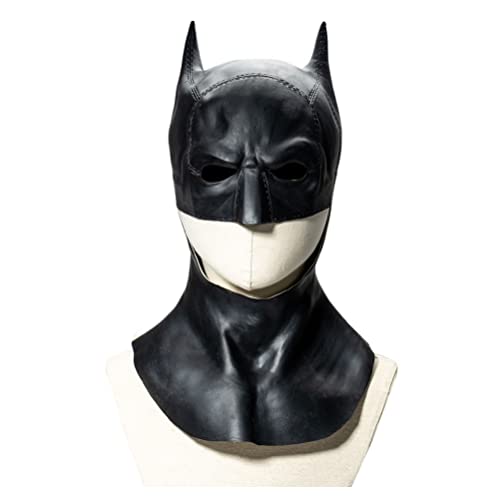 ZMOOPE Máscara de látex para cosplay de la película de Batman 2022, accesorios novedosos para disfraz de fiesta, talla única, negro, circunferencia de la cabeza 55-62 cm