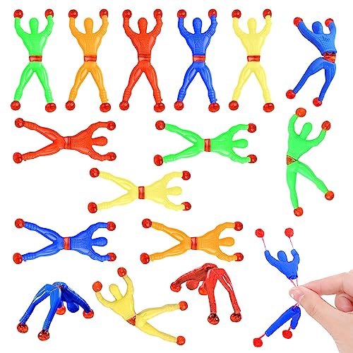 ZOCONE 20 PCS Escaladores de Pared Pegajosos, Juguete de Escaladores de Ventana Elástica Escaladores Pegajosos Multicolor, Relleno de Piñatas de Cumpleaños Regalo para Niños Cumpleaños Fiesta