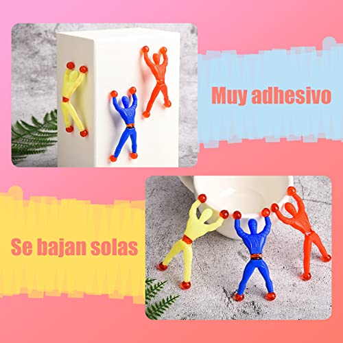 ZOCONE 20 PCS Escaladores de Pared Pegajosos, Juguete de Escaladores de Ventana Elástica Escaladores Pegajosos Multicolor, Relleno de Piñatas de Cumpleaños Regalo para Niños Cumpleaños Fiesta