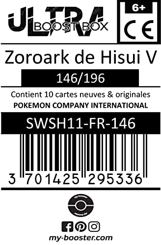 Zoroark de Hisui V (Zoroark de Hisui V) 146/196 - Ultraboost X Epée et Bouclier 11 Origine Perdue - Box de 10 Cartas Pokémon Francés