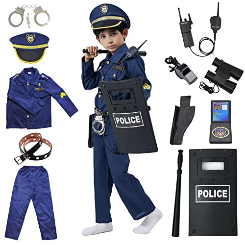 ZUCOS Kit de Juego de Rol de Oficial de Policía de Lujo para Niños de Halloween y Carnaval Niños 3-4 años