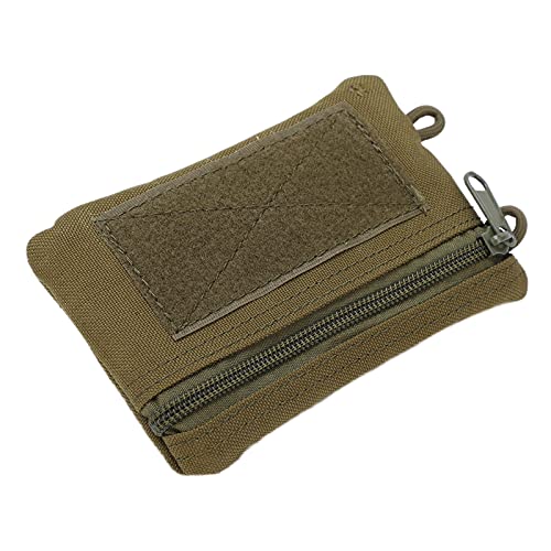 01 Bolsa de Viaje Portátil con Cremallera, Correas de Hombro Desmontables EDC Molle Pouch Wallet Impermeable Suave Durable Fácil de Usar para Acampar Al Aire Libre(Ejercito Verde)