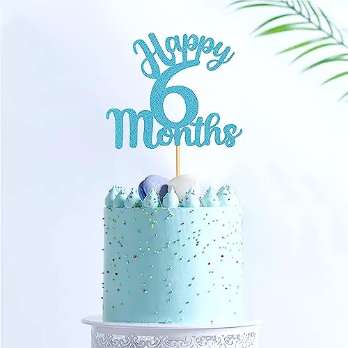 1 paquete de 6 meses decoración para tartas de medio año antiguo decoración para tartas 1/2 cumpleaños de bebé bebé ducha decoración bebé medio año viejo fiesta de cumpleaños decoraciones semestre