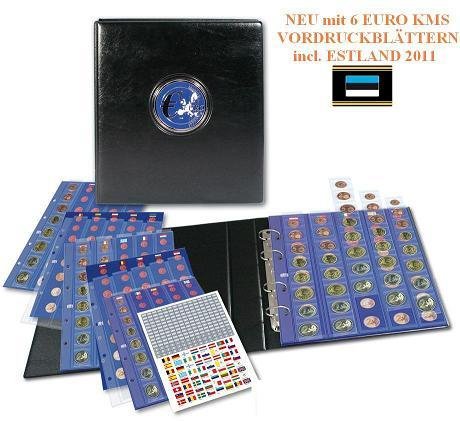 1 x Caja de seguridad 7341-8 / 2 MONEDAS DE EUROS premium Hojas impresas 2012 Hojas Suplemento Especial 10 años Euro 2002-2012 + 1x 7393 Fundas Hojas adicionales monedas de 2 Euros Album de monedas SAFE 7341