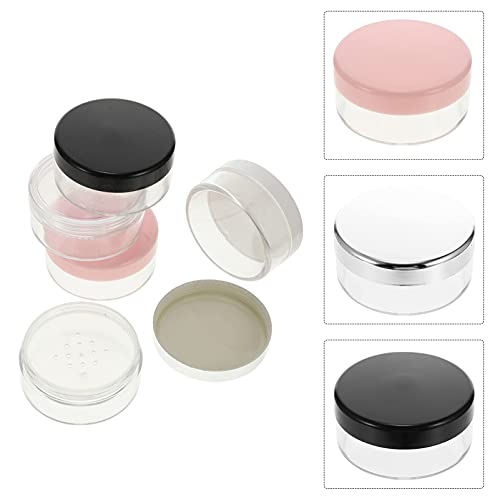 10 botes vacíos de 30 g de polvo suelto de plástico para maquillaje, tarros de maquillaje en polvo, caja de soplo con tapas de tamiz para la cara en polvo, colorete y sombra de ojos