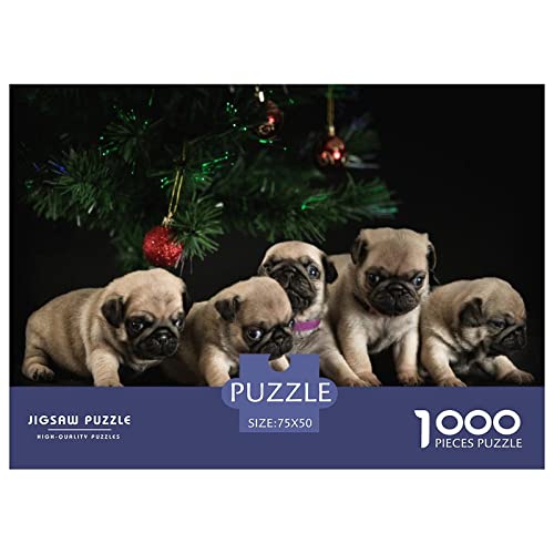 1000 Piezas De Rompecabezas- Five Pugs -Juego De Rompecabezas para Adultos Y Niños,Puzzle Familia,El Regalo para Amantes Y Amigos。1000pcs (75x50cm)