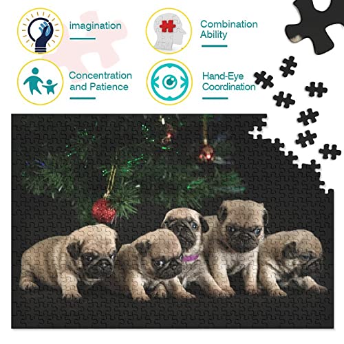 1000 Piezas De Rompecabezas- Five Pugs -Juego De Rompecabezas para Adultos Y Niños,Puzzle Familia,El Regalo para Amantes Y Amigos。1000pcs (75x50cm)