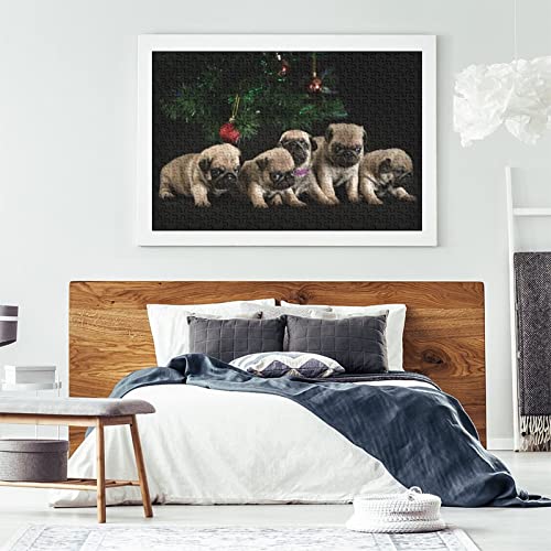 1000 Piezas De Rompecabezas- Five Pugs -Juego De Rompecabezas para Adultos Y Niños,Puzzle Familia,El Regalo para Amantes Y Amigos。1000pcs (75x50cm)