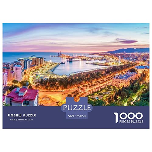 1000 Piezas De Rompecabezas- Malaga -Juego De Rompecabezas para Adultos Y Niños,Puzzle Familia,El Regalo para Amantes Y Amigos。1000pcs (75x50cm)