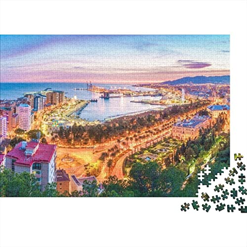 1000 Piezas De Rompecabezas- Malaga -Juego De Rompecabezas para Adultos Y Niños,Puzzle Familia,El Regalo para Amantes Y Amigos。1000pcs (75x50cm)