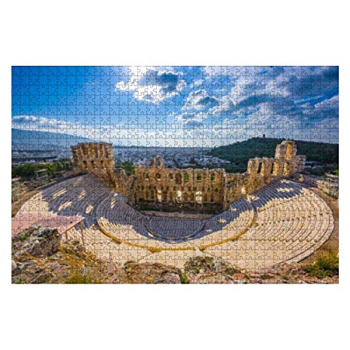 1000 Piezas Rompecabezas De Madera Teatro Odean En La Acrópolis De Atenas Rompecabezas para Adultos Colección Personalizados Puzzle Paisaje