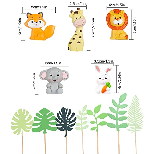 12 Pièces Jungle Cupcake Toppers Animal Gâteau Toppers para pasteles niños bebé niño de la fiesta cumpleaños