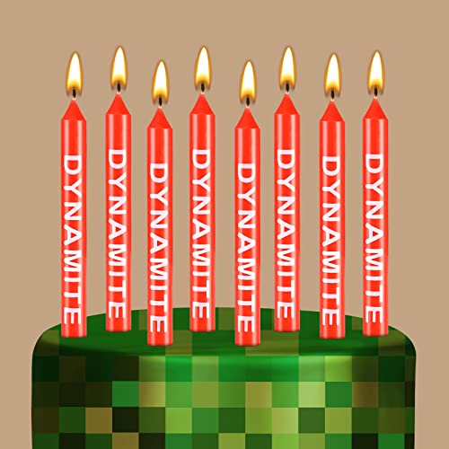 12 Piezas Velas de Cumpleaños Temáticas de Tnt Velas de Cumpleaños de Dinamita Toppers de Pastel de Tnt Decoración de Tarta para Fiesta de Videojuegos Celebración Graduación y Uso Diario