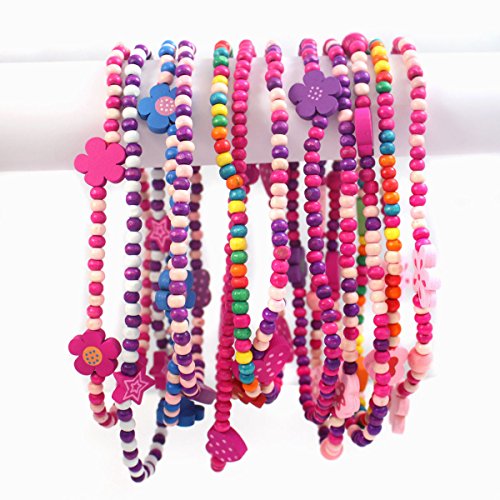 12 pulseras de princesa para niñas; relleno para bolsas de fiesta.