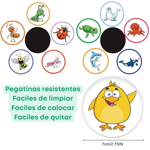 15 Pegatinas Niños Termosensibles. Pegatinas Infantiles para Estimular y Divertir a Niños y Bebes. Explora la Magia Cuando se le Aplica Calor y el Dibujo Aparece. Entretenimiento Niños