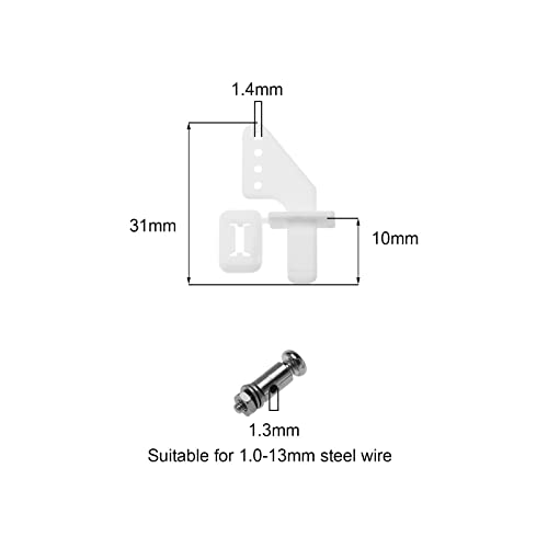 15pcs Kit de bocina de control de avión con alas fijas, 1.2 x 200 mm empujador 1.3 mm conector de empujadores accesorios de bocina de control para aviones modelos RC helicóptero RC