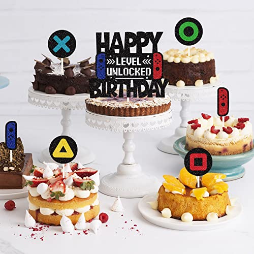 19 Piezas Decoracion Tartas Videojuegos Topper Tarta Decoración para Niños Decoraciones para Tartas De Cumpleaños Juego para Suministros De Fiesta De Cumpleaños con Temática De Videojuegos