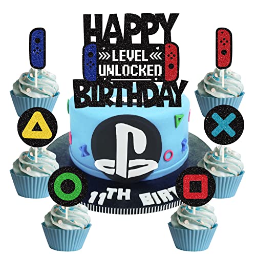 19 Piezas Decoracion Tartas Videojuegos Topper Tarta Decoración para Niños Decoraciones para Tartas De Cumpleaños Juego para Suministros De Fiesta De Cumpleaños con Temática De Videojuegos