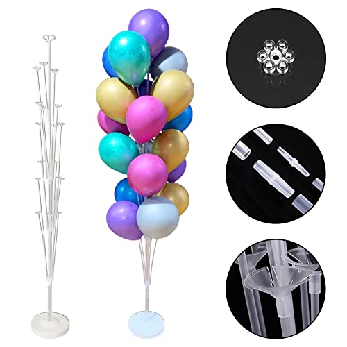 2 Piezas soportes para globos de mesa,160cm/63 pulgadas Soporte de piso Soporte para palo de globo,soporte globos, Soporte de Globo Mesa Clear Balloon Stand Kit,Palo de soporte de globo para Fiesta