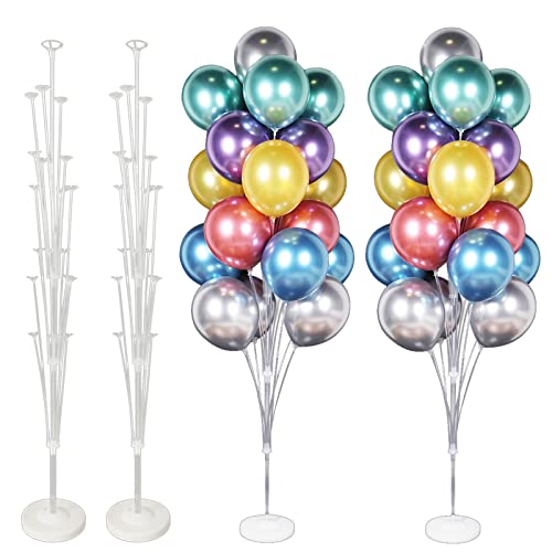 2 Piezas soportes para globos de mesa,160cm/63 pulgadas Soporte de piso Soporte para palo de globo,soporte globos, Soporte de Globo Mesa Clear Balloon Stand Kit,Palo de soporte de globo para Fiesta