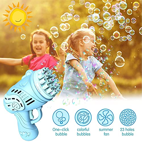 2022 New 23 Hole Gatling Bubble Machine,Automatic Bubble Maker Bubble Machine for Kids,Bubble Machine for Toddlers 1-3 Boys Girls Kids Outdoor Toys Birthday Gifts