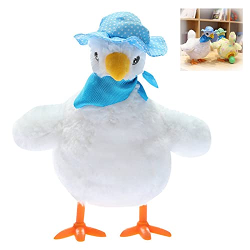 2023 Easter Plush Lay Eggs Musical Chicken, Plush Chicken Laying Eggs, Sing and Dance Lay Eggs, Crazy Plush Chicken with 3 Eggs For Easter Decoration, Easter Gift (Color : White)