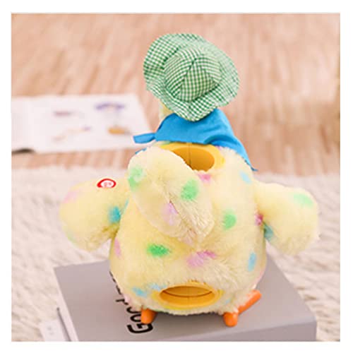 2023 Easter Plush Lay Eggs Musical Chicken, Plush Chicken Laying Eggs, Sing and Dance Lay Eggs, Crazy Plush Chicken with 3 Eggs For Easter Decoration, Easter Gift (Color : White)