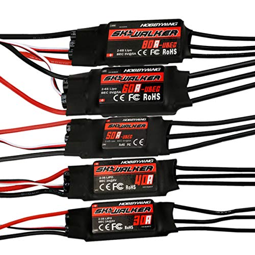 20A 30A 40A 50A 60A 80A Controlador de velocidad sin escobillas ESC BEC para RC Avión Quadcopter Helicóptero