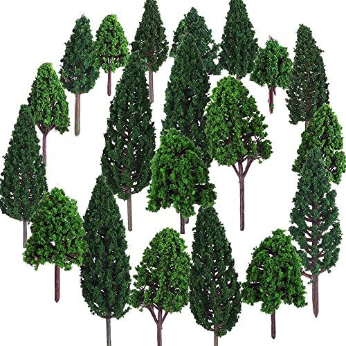 24 Piezas Árboles Modelos, Árboles en Miniatura, Árboles Modelo en Miniatura Paisaje, Arboles Maqueta, Árboles de Tren, Diorama árboles en Miniatura Hecho de Plástico, para DIY, Mesa de Arena 4,5-13cm