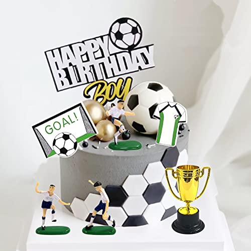 27 piezas de decoración tridimensional de fútbol, decoración de tartas, decoración de fútbol, decoración de mesa de postre, adecuado para escenas temáticas de fútbol, fiestas de cumpleaños